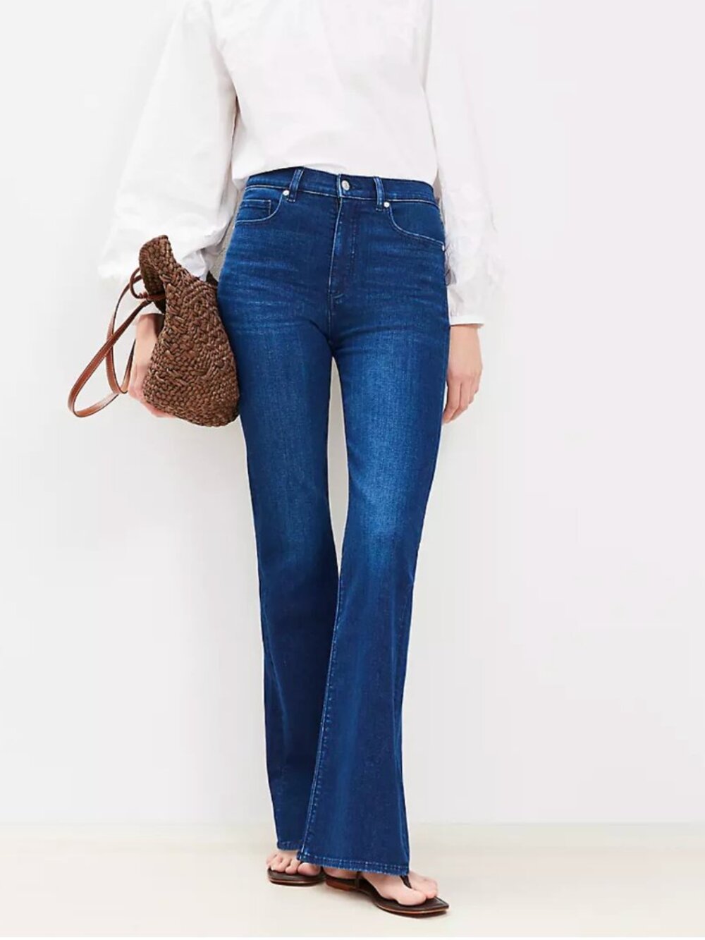LOFT Dark Blue High-Rise Flare Jeans